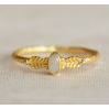 Bague Adoré oval w. moonst. with leaves g.pl. taille 56 4356GB1