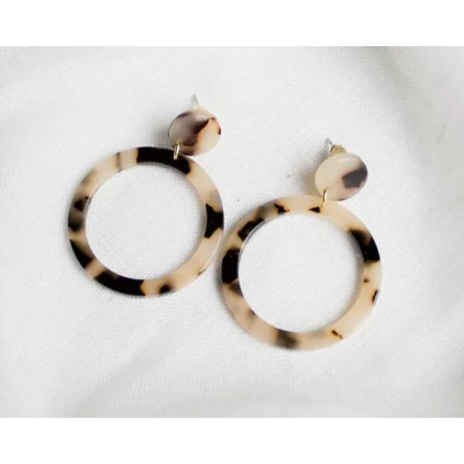 Boucles d'oreilles laiton et acetate