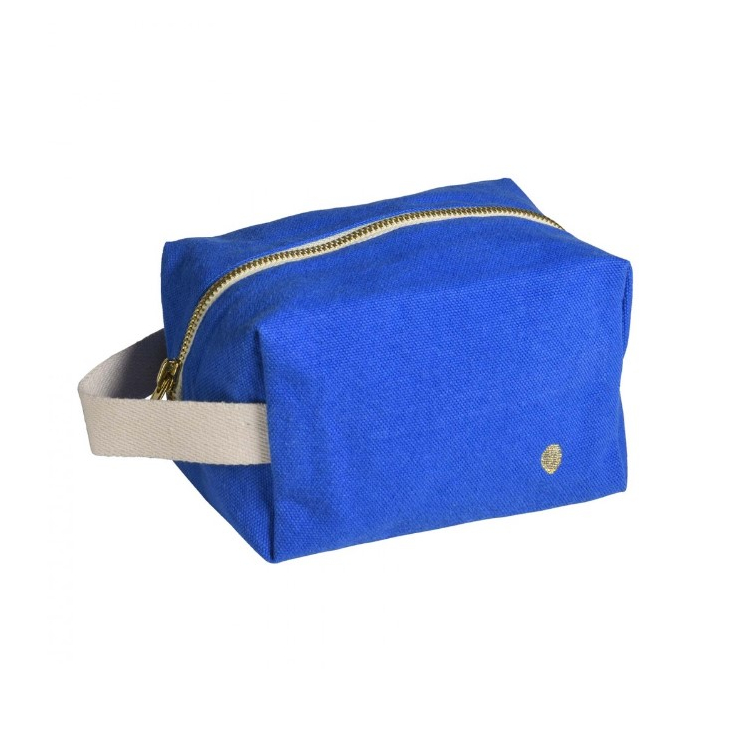 Pouch cube déperlant Iona bleu mecano PM