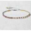 Bracelet fluorite 1+1 gem gold plated - 22002-MG-70