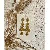 Boucles d'oreilles - or - longues pierres ocre