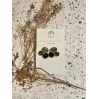 Boucles d'oreilles - or - trio de pierres dégradé noir