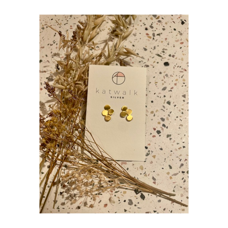 Boucles d'oreilles - or - 4 pastilles désaxées