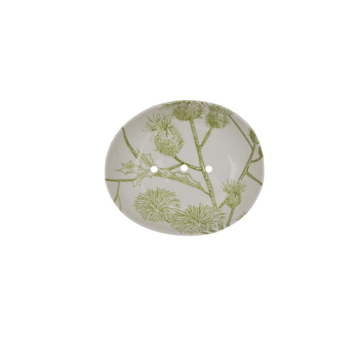 Soap Dish - floral vert - POR241