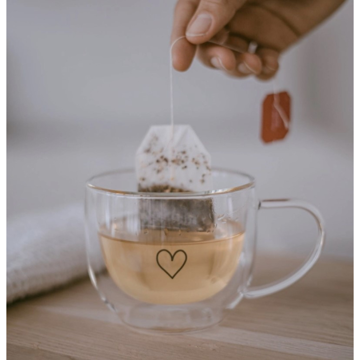 Tasse en verre à double paroi - coeur