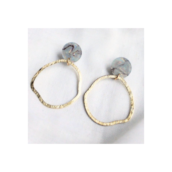 Boucles d'oreilles Britt gris- B111