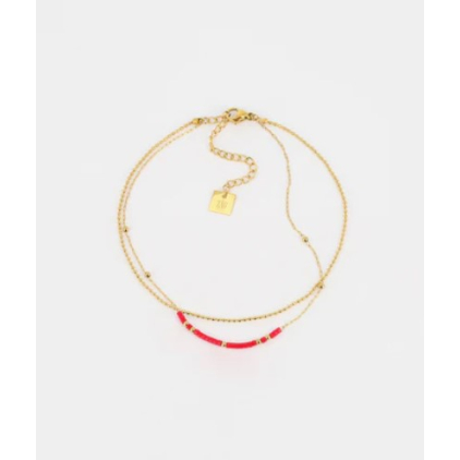 Bracelet de cheville Alana - rouge