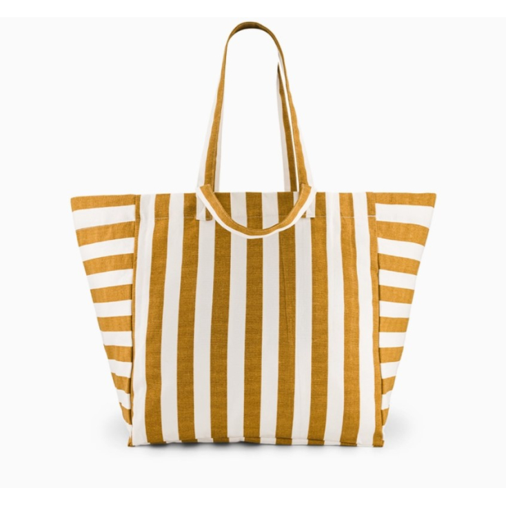 Sac Elisa imprimé rayures - Caramel et écru