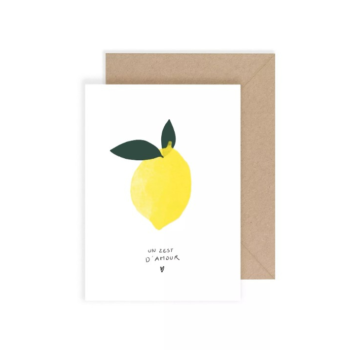 Carte avec enveloppe - Un "Zest" d'Amour