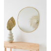 Miroir rétro doré - Rond irrégulier