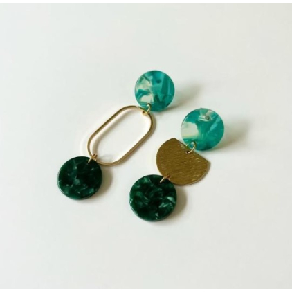Boucles d'oreilles Yara vert - F080