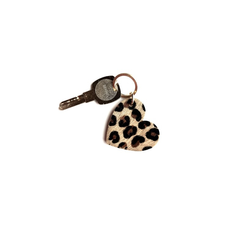 Porte-clefs - Heart - Léopard
