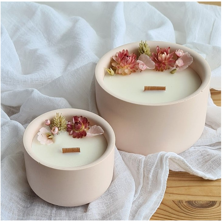 Bougie fleurie - Fleur de coton - Small