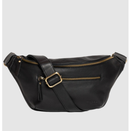 Sac Banane Drew - Black Soft Grain Leather