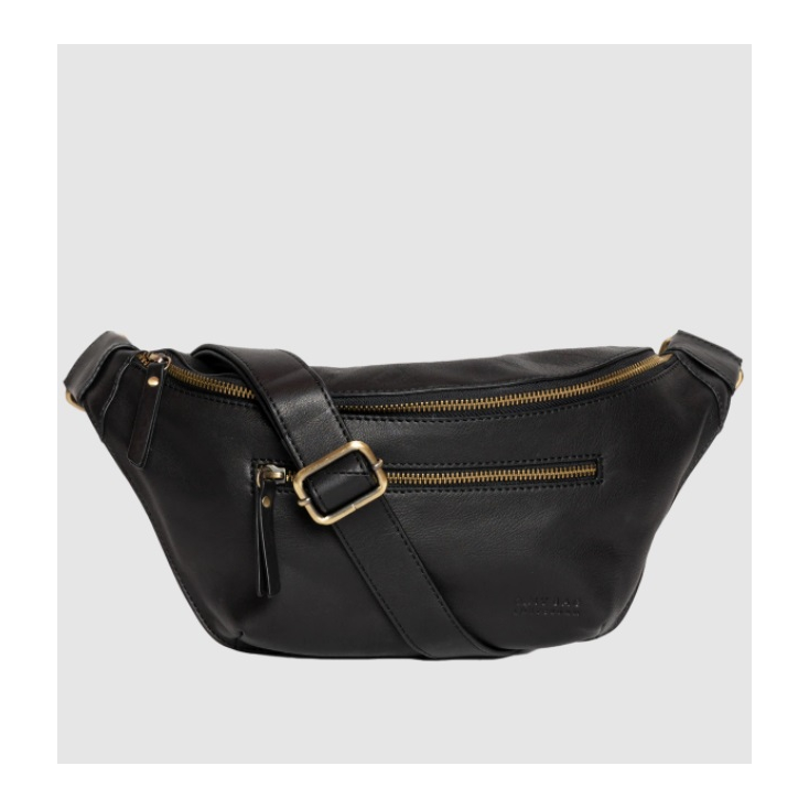 Sac Banane Drew - Black Soft Grain Leather