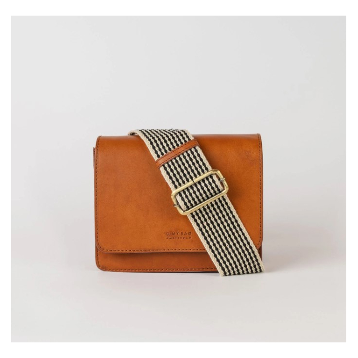 Sac Audrey Mini - Cuir Classique à Carreaux Cognac