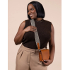 Sac Audrey Mini - Cuir Classique à Carreaux Cognac