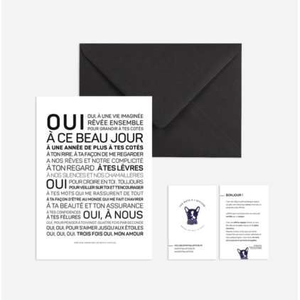 Carte postale avec enveloppe - Oui (à ce beau jour)