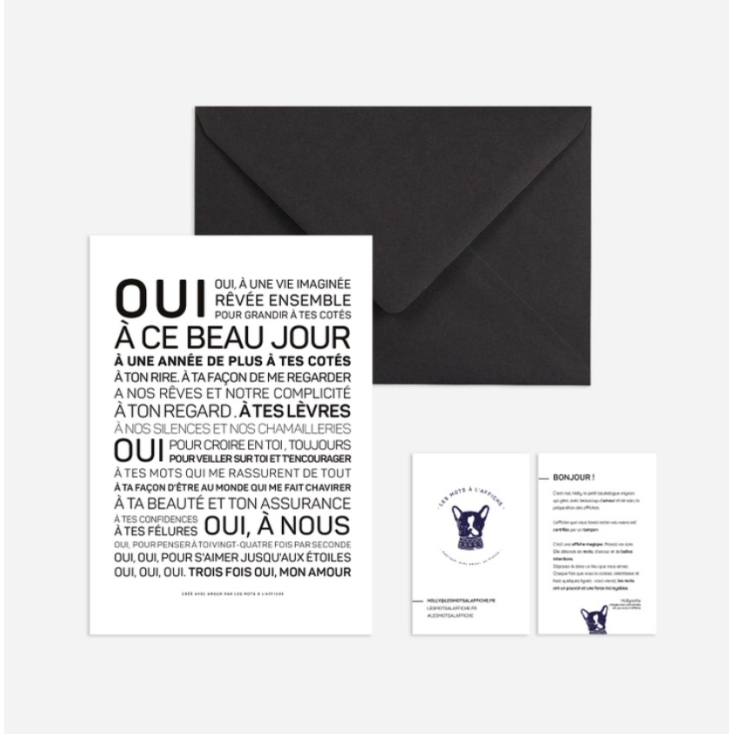Carte postale avec enveloppe - Oui (à ce beau jour)