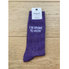Chaussettes - Too drunk to work - violet paillettes - 40/45