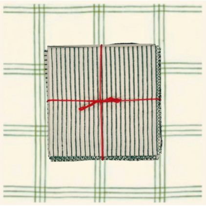Serviette de table en tissu - Stripe - Sapin