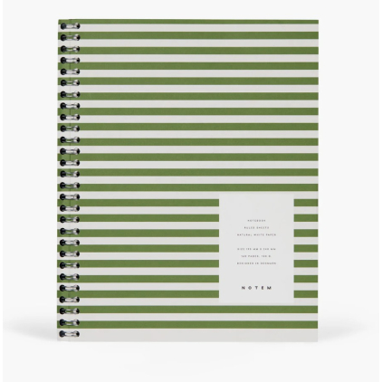 Nela Wirebound Spiral Notebook -Large, Green
