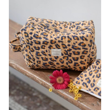 Petite trousse de toilette - Léopard Camel