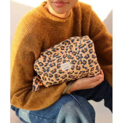 Grande trousse de toilette - Léopard Camel
