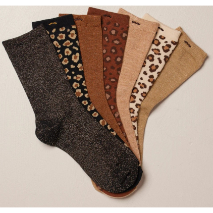 Coffret de 7 chaussettes - Leopard et paillettes