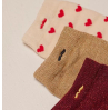 Pack de 3 chaussettes - petit coeur bordeaux doré