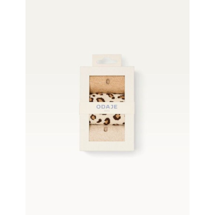 Pack de 3 chaussettes - Léopard beige