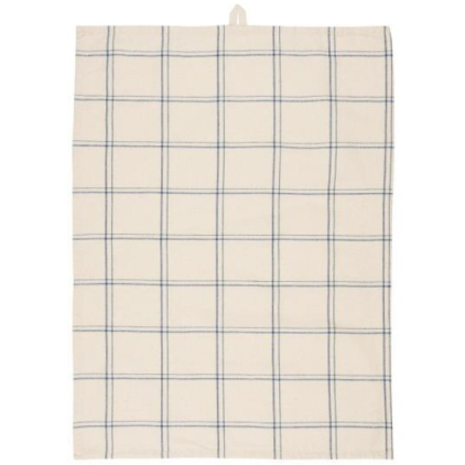 Tea Towel Ebbe - natural with dark blue checkered pattern - 66173-39