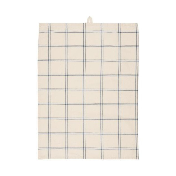 Tea Towel Ebbe - natural with dark blue checkered pattern - 66173-39