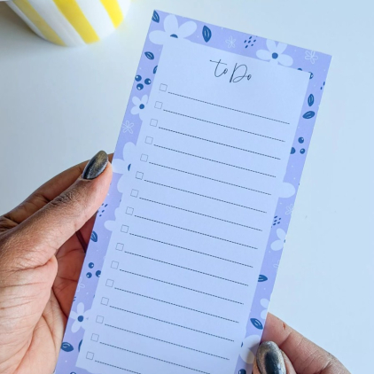 To-Do List - Petites fleurs blanches - Violet