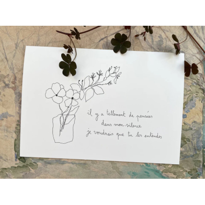 Carte Postale Double - Mon Silence