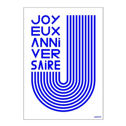 Carte A5 - Joyeux anniversaire bleu