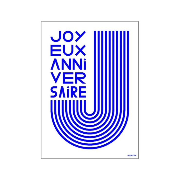 Carte A5 - Joyeux anniversaire bleu