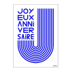 Carte A5 - Joyeux anniversaire bleu