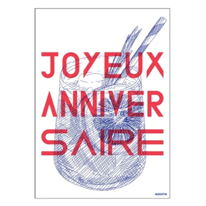 Carte A5 - Joyeux anniversaire rouge