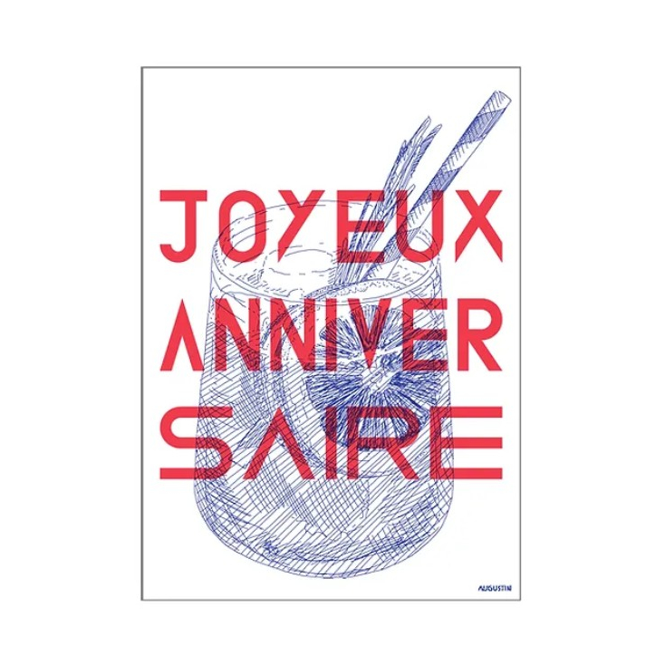 Carte - Joyeux anniversaire rouge