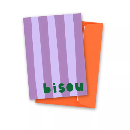 Carte postale avec enveloppe - Bisou