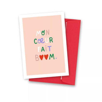 Carte postale - Mon coeur fait boom