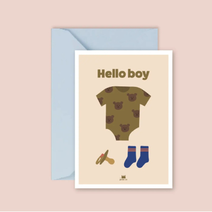 Carte avec enveloppe - Hello Boy