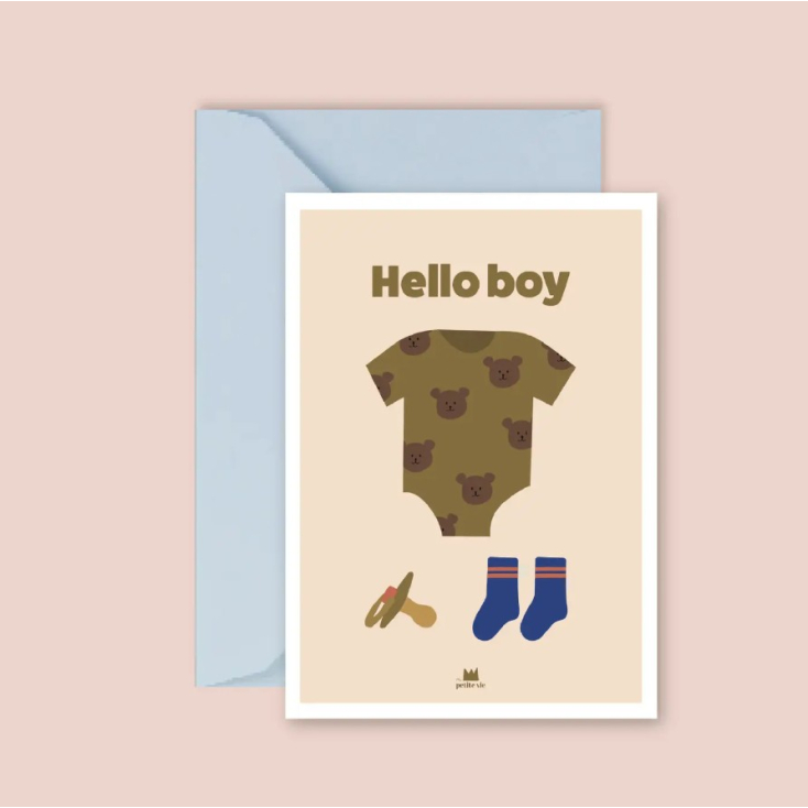 Carte avec enveloppe - Hello Boy