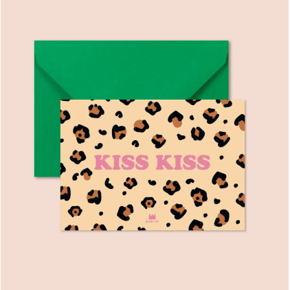 Carte avec enveloppe - Kiss Kiss Léopard