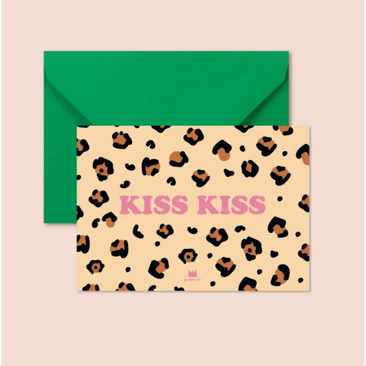 Carte avec enveloppe - Kiss Kiss Léopard