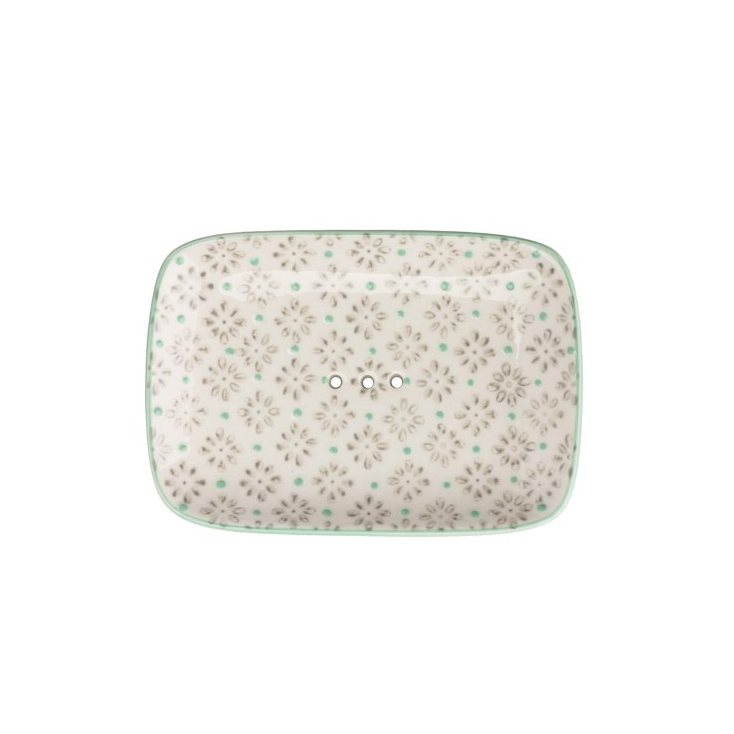 Soap Dish - traditional - motif bleu - POR697