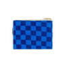 Porte-monnaie Marie imprimé damier - Bleu grec / bleu navy