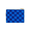 Porte-monnaie Marie imprimé damier - Bleu grec / bleu navy