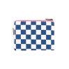 Porte-monnaie Marie imprimé damier - Ecru / bleu navy